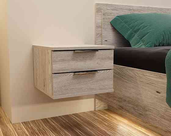 Тумба навесная прикроватная Кристалл, Самоа Димчастий, 400/400/290 Львов