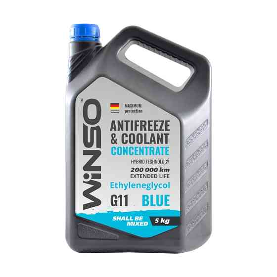 Антифриз Winso Antifreeze & Coolant Blue G11 голубой концентрат 5кг Львов