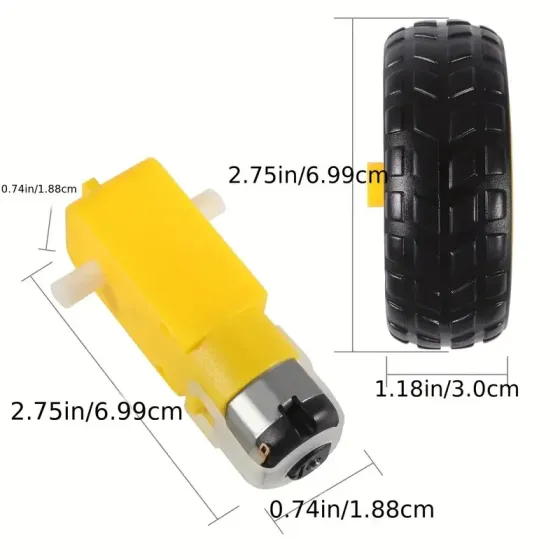 Мотор-редуктор с колесом 6.6 см для роботов Arduino Киев