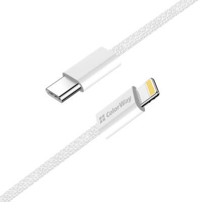 Дата кабель USB-C to Lightning 1.0m 27W grey ColorWay (CW-CBPDCL061-GR) Вінниця - фото 11