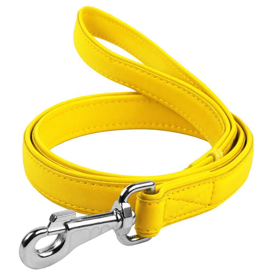 Повідець для собак шкіряний WAUDOG Glamour, Ш 18 мм, Дов 122 см жовтий Коломыя - изображение 1