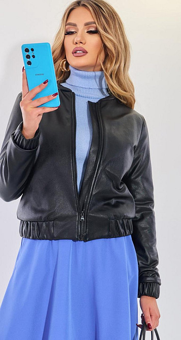 Яскрава куртка з екошкіри (42) Київ - фото 1