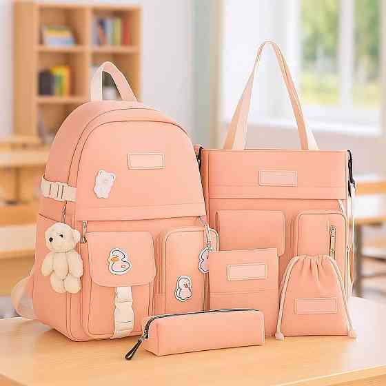 Рюкзак с сумками 5в1, Розовый / Городской рюкзак / Рюкзак подростковый / Детский рюкзак / Портфель Киев