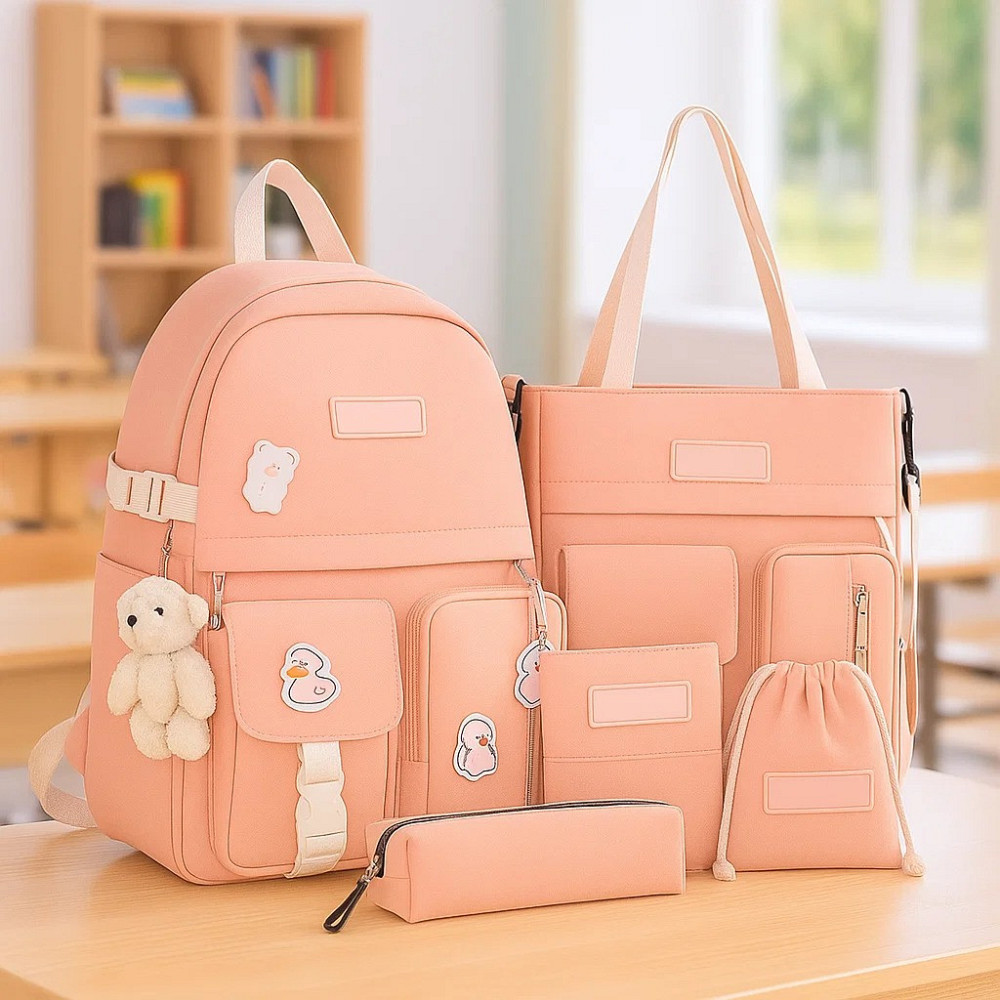 Рюкзак с сумками 5в1, Розовый / Городской рюкзак / Рюкзак подростковый / Детский рюкзак / Портфель Киев - изображение 1