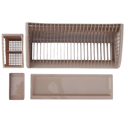 Сушарка для посуду + підставка для ст.приладів 2в1 пластик бежевий 191-13 Ламела Житомир