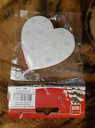 Дерев`яні іграшки на ялинку Сердечка 2 штуки 70 на 75 мм червоно-білий Київ