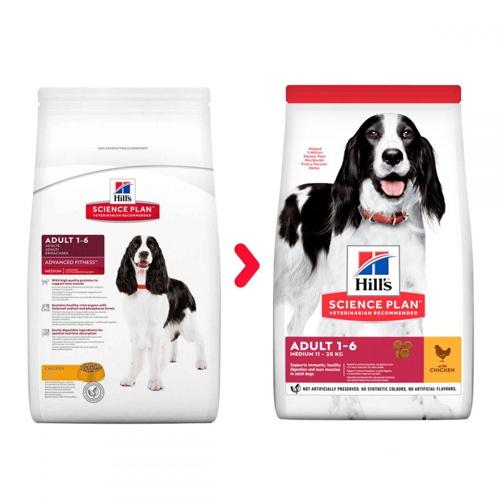 Корм для собак середніх порід Хіллс Hills SP Adult Medium 14 кг з куркою сухий корм для собак віком від 1 до 6 років Вінниця - фото 2