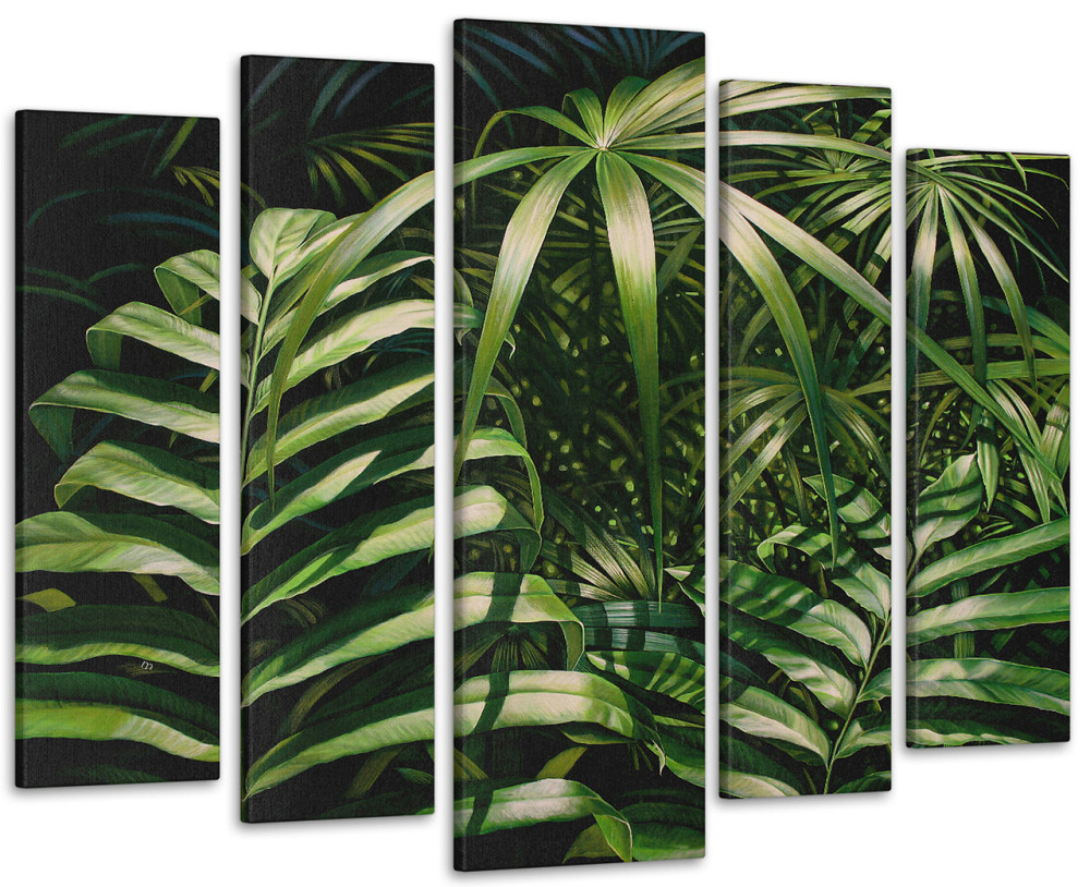 Модульная картина в гостиную / спальню Папоротники рисованные Art-481_5 ( 80х118см ) 105x150 см Киев - изображение 1