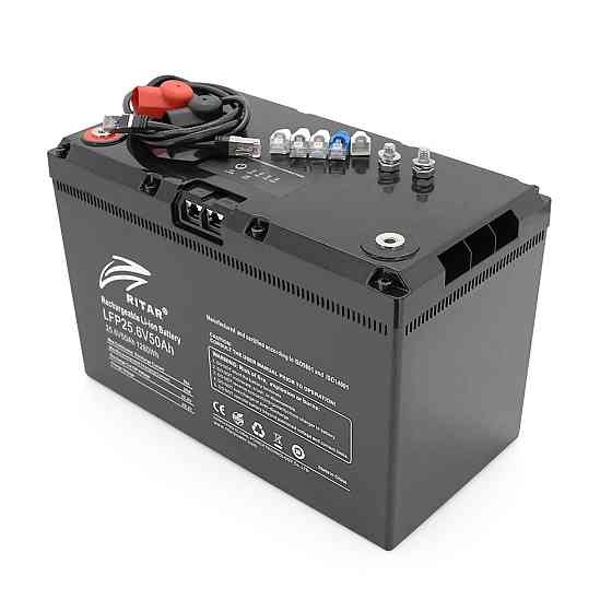 Акумуляторна батарея з bluetooth Ritar LiFePO4 25.6V 50Ah 1280Wh BMS25@8S (330 х 172 х 214 мм), 11kg Q1 Київ