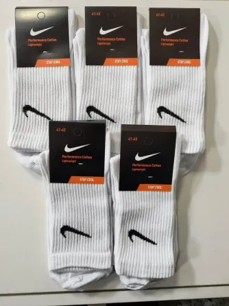 Набір якісних жіночих високих бавовняних шкарпеток 3 шт. Колір білий. Nike 3 36-40 Київ