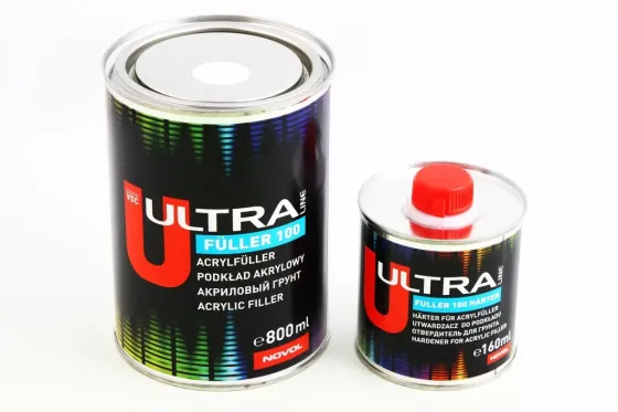 Грунт акриловый 5+1 Novol Ultra Line 100 белый 0.8л + отвердитель 0.16л Винница