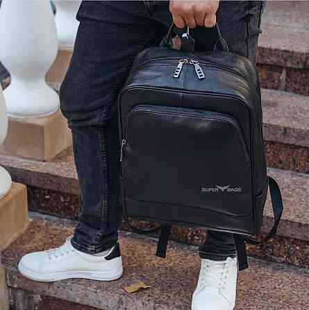 Міський чоловічий шкіряний рюкзак, практичний рюкзак портфель для хлопця, чоловіки Tiding Bag Київ