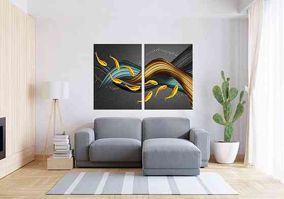 Модульна картина у вітальню/ спальню  Золоті рибки       TLV-2_108 70x102 см Київ