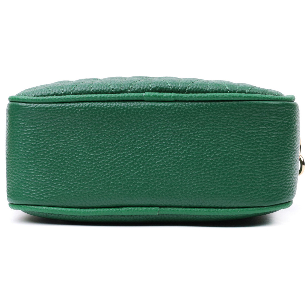 Стеганая женская сумка из натуральной кожи Vintage 22613 Зеленая Киев - изображение 6