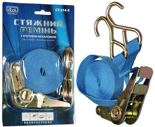 Стяжка груза 1T х25мм х5м ST-214-5N блистер Винница