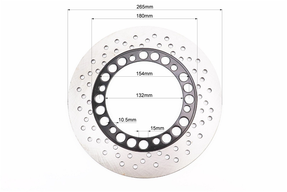 Диск гальмівний D=265/132mm (Defiant Polk, Lifan Korsar, Futong CRUISE) Київ - фото 2