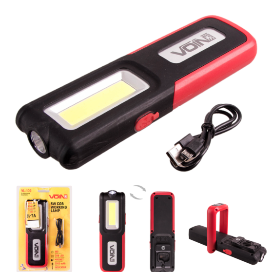 Переносна лампа &quot;VOIN&quot; VL-109 5W-COB+3W XPE/Power Bank 2000mAh/магніт/інд. заряда Вінниця
