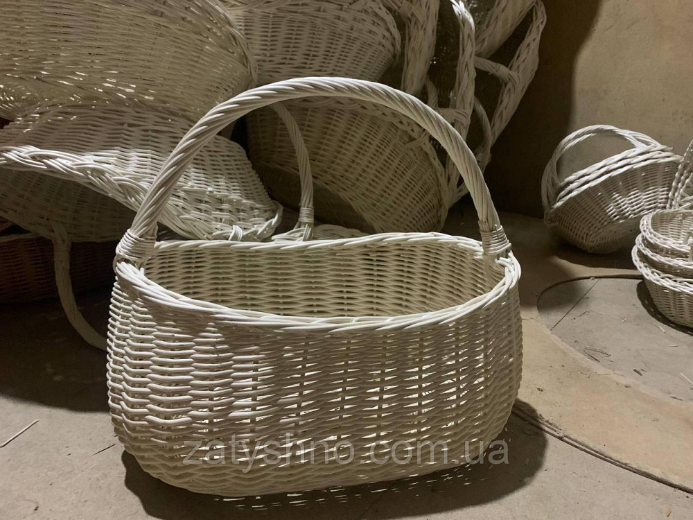 Корзина большая плетеная , белая Киев - изображение 3