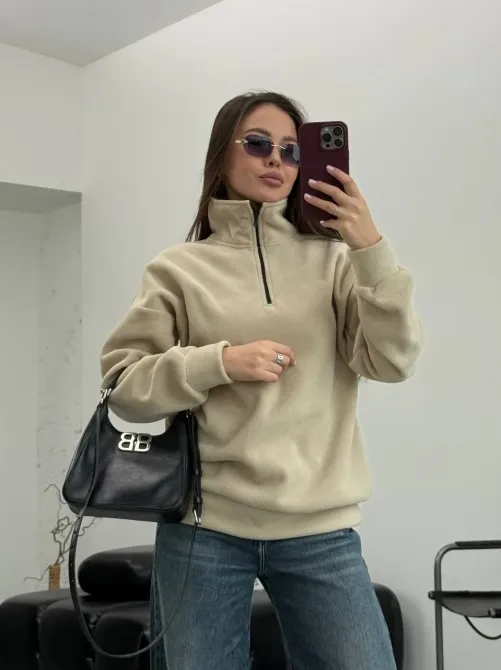 Женский флисовый теплый свитер на молнии Харьков - изображение 7