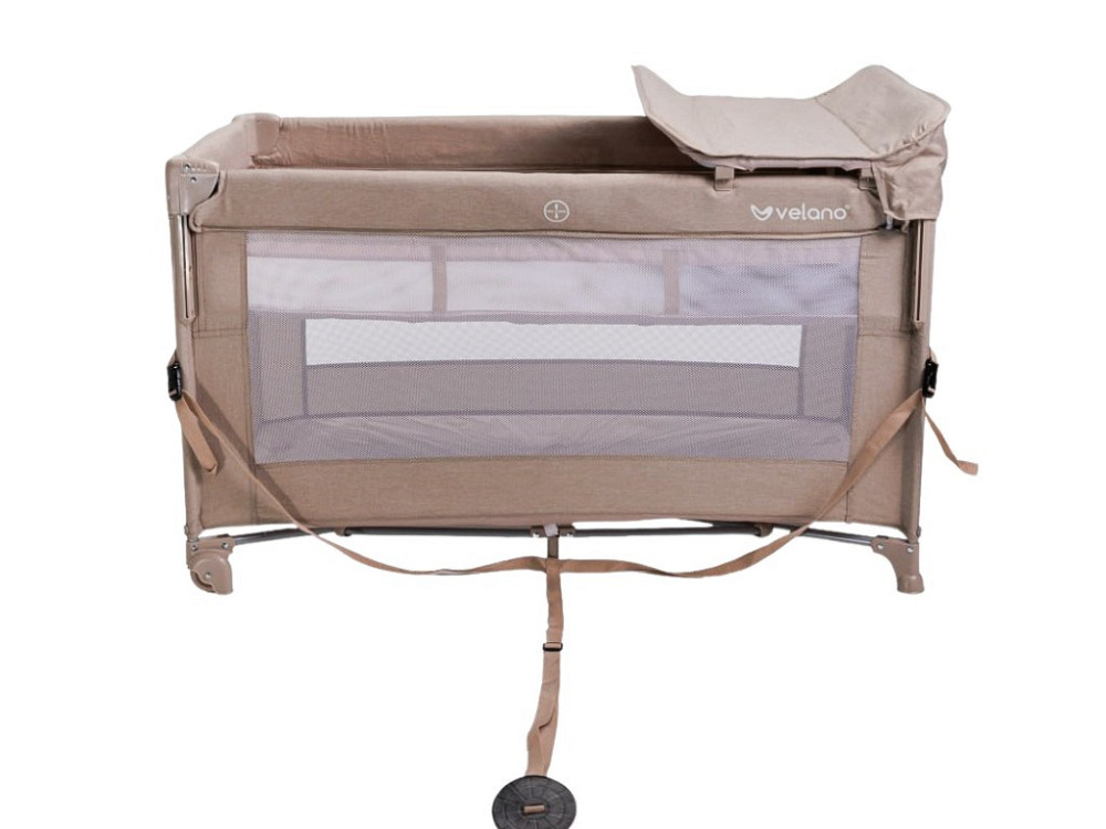Ліжко-манеж дитяче з другим ярусом та пеленатором VELANO Tino, beige Київ - фото 2