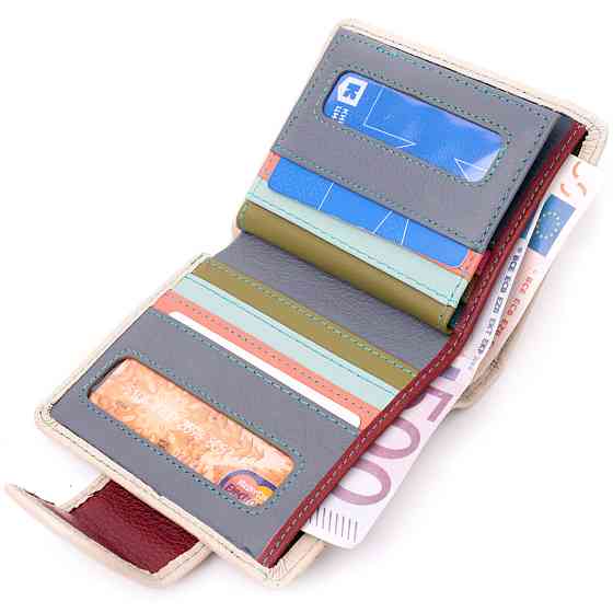 Оригинальное кожаное портмоне с монетницей снаружи для женщин ST Leather 19455 Белый Киев