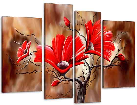 Модульная картина Цветы Абстракция Art-98_4 90х132 см Киев