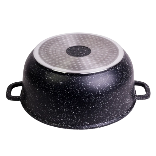 Каструля литий алюміній 6,5л 28*12,5см скляна кришка а/п Black marble 4406 KAMILLE Житомир
