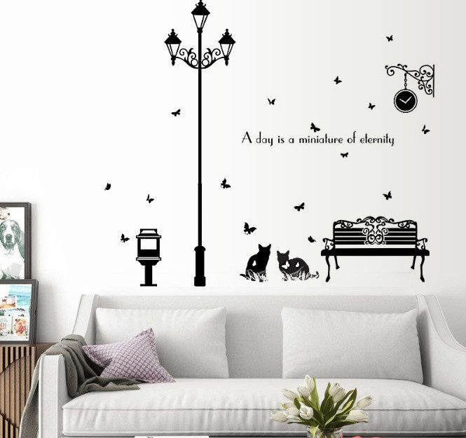 Интерьерная наклейка в комнату Фонарь и коты Киев - изображение 3