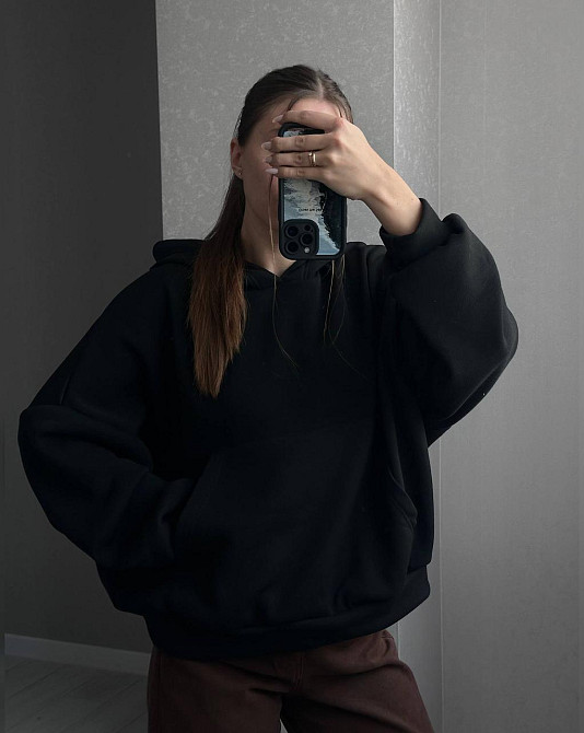 Жіноча стильна тепла худі оверсайз якісна трьохнитка на флісі Одеса - фото 3