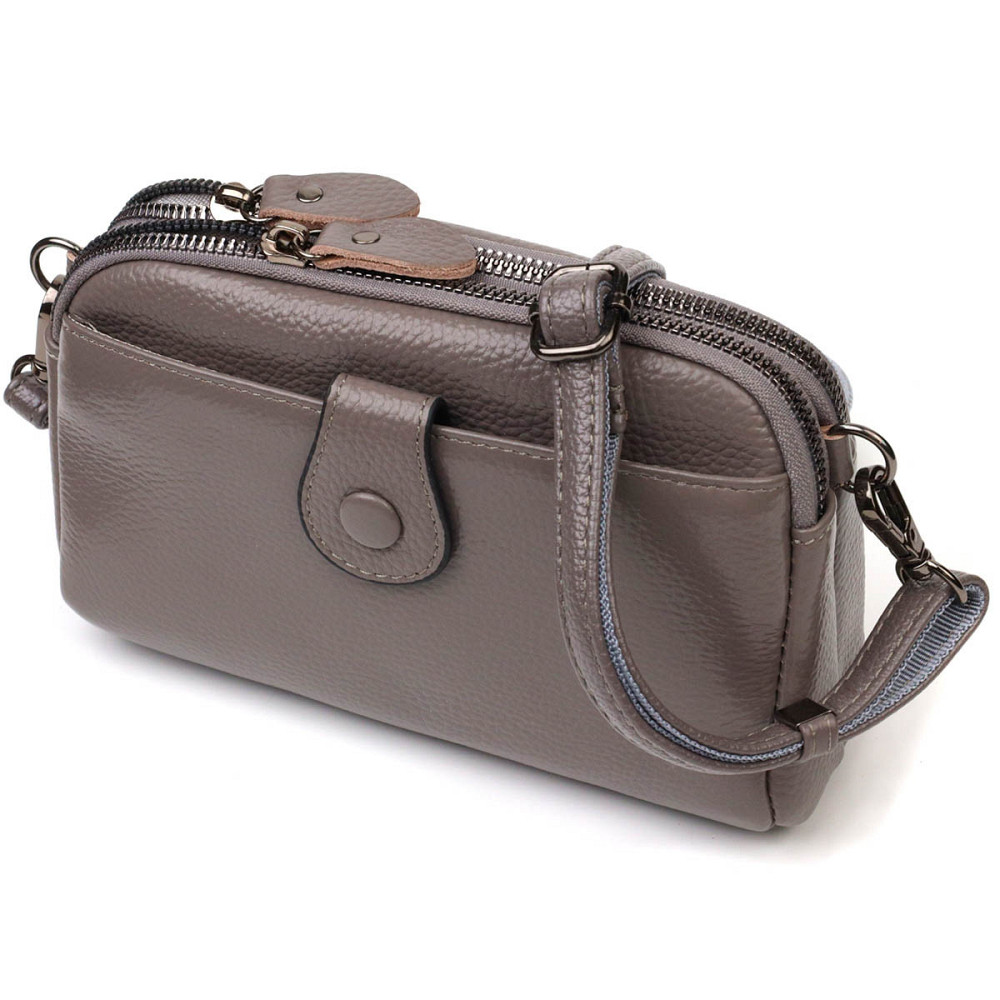 Сумка-клатч в стильном дизайне из натуральной кожи 22099 Vintage Серая Киев - изображение 1