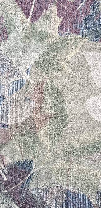 Шпалери вінілові на флізеліні Grandeco Time метрові квіти листя зелені бордові сині Київ - фото 2