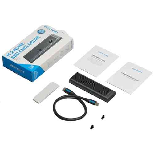 Зовнішня кишеня для SSD M.2 (NVME) M-key USB Type-C 3.2 10Gbps Heat Sink Aluminum сіра Vention Винница