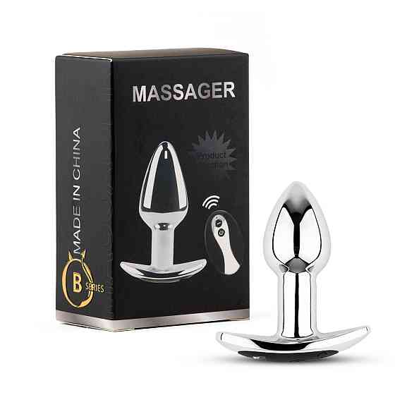 Металевий вібро-плаг Metal Butt Plug S Vibrator USB з дистанційним керуванням Sex Aura Київ