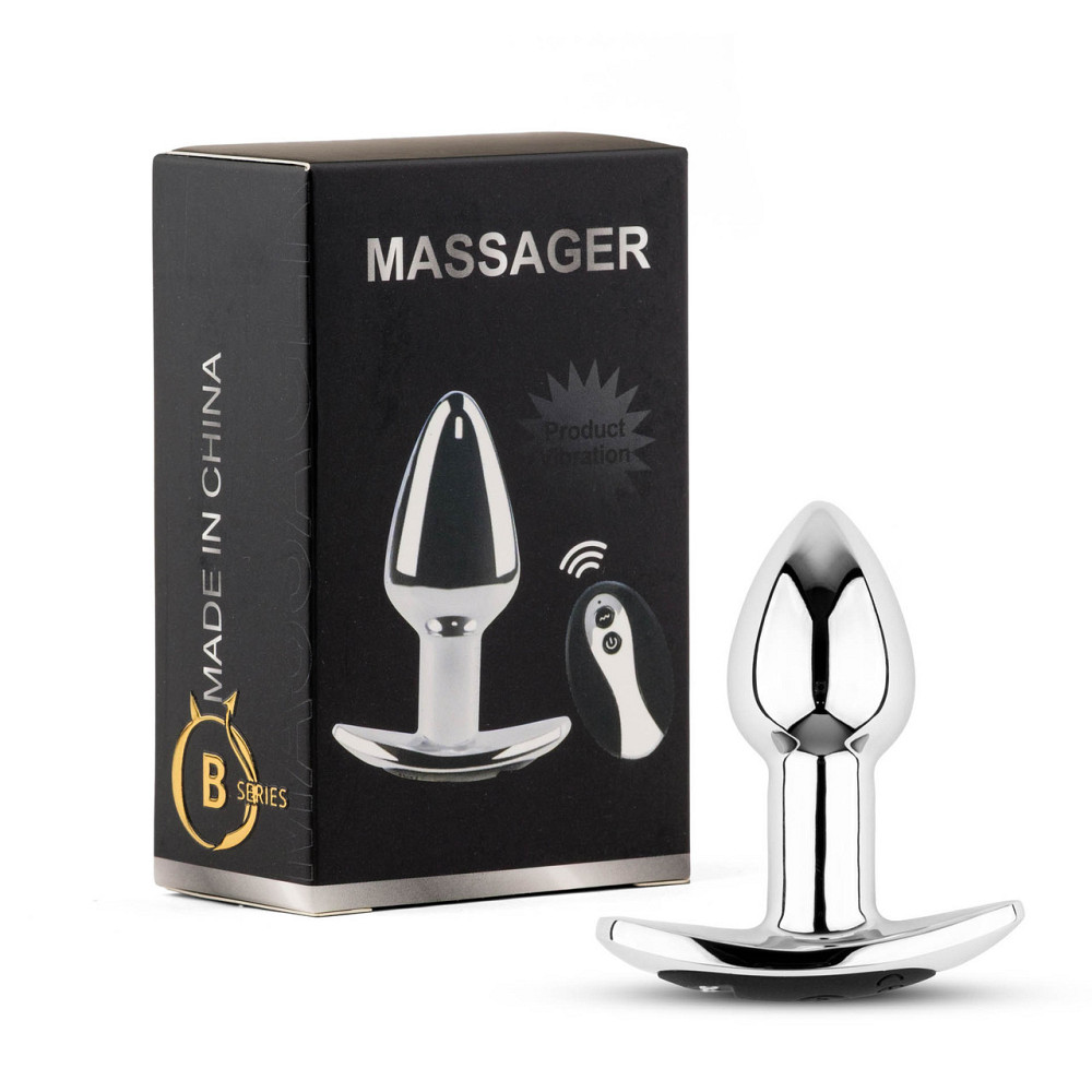 Металевий вібро-плаг Metal Butt Plug S Vibrator USB з дистанційним керуванням Sex Aura Київ - фото 1