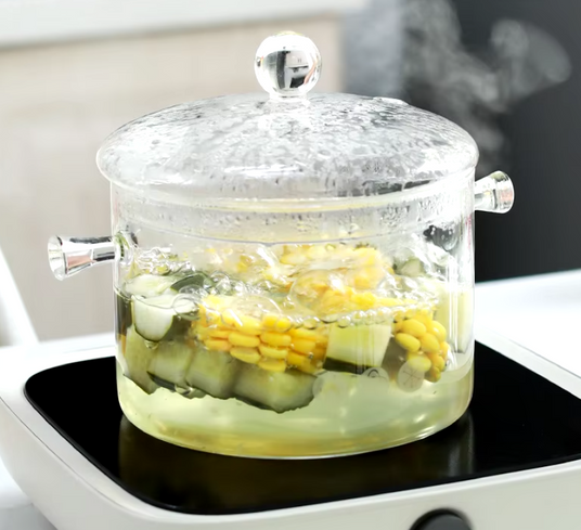 EB-19005 Стеклянная кастрюля с крышкой 1,3 л, жаропрочное боросиликатное стекло, для всех плит Одесса - изображение 2