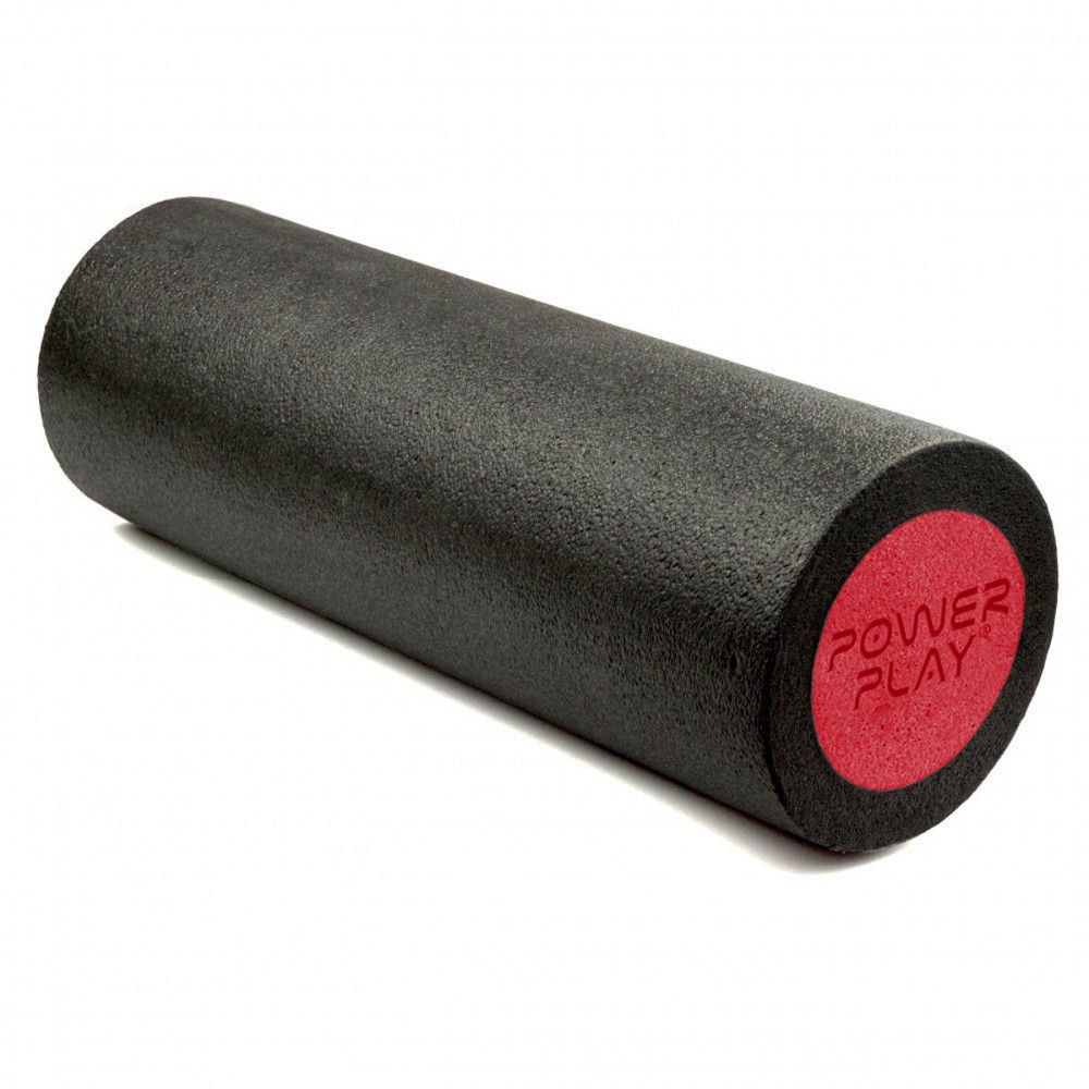 Масажний ролик (роллер) гладкий PowerPlay 4021 Fitness Roller Чорно-червоний (45x15см.) Кам'янське - фото 4