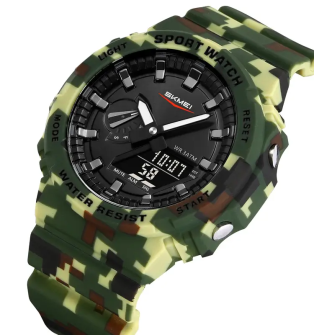 Чоловічий наручний годинник Skmei 2351 (Зелений камуфляж) Київ - фото 3