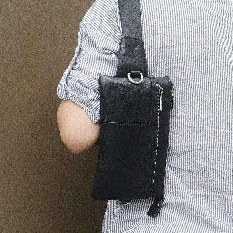 Сумка поясна зерниста шкіряна Vintage 14976 Чорна Київ - фото 10