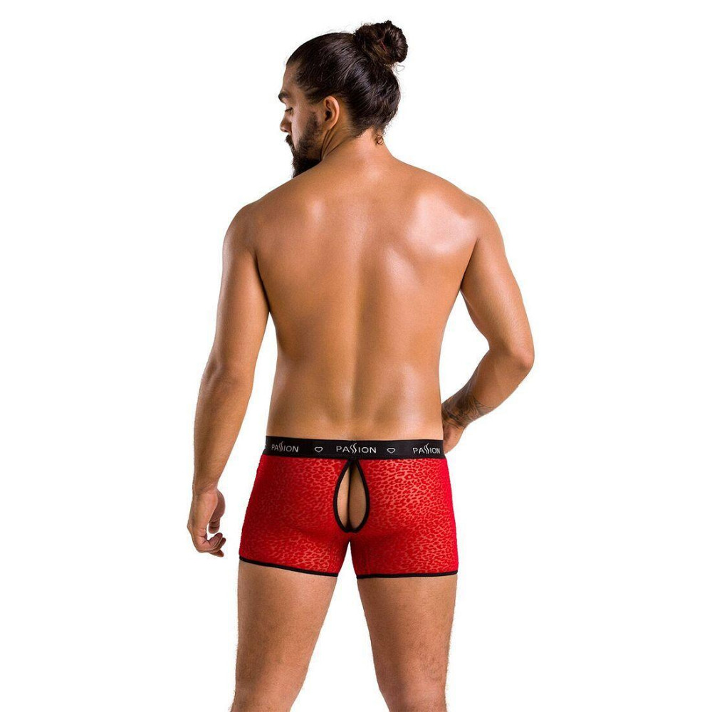 Мужские прозрачные боксеры Passion 046 SHORT PARKER XXL/XXXL Red, сетка, под леопард Sex Aura Киев - изображение 4