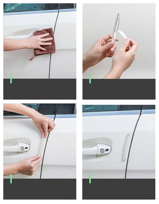 Защитная накладка для автомобильных дверей Baseus Streamlined Car Door Bumper CRFZT-02 (Белый, 4шт) Николаев - изображение 8