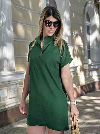 Жіноче лляне плаття літнє "Avrora" оптом | Батал Смарагдовий, 54-56 Київ