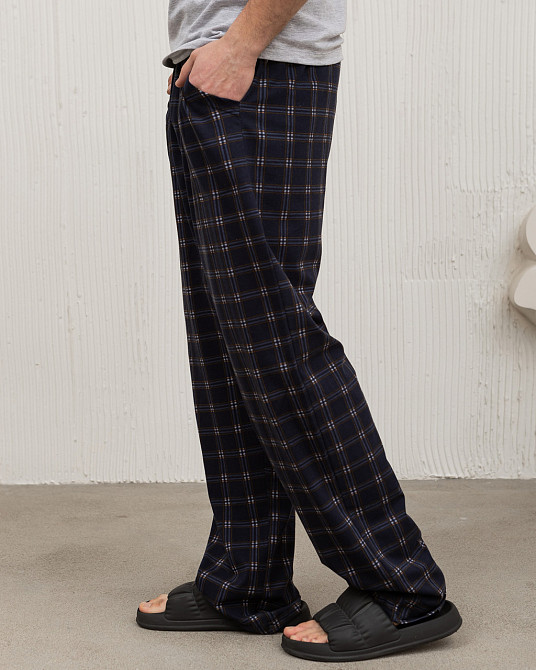 Чоловічі піжамні штани — темно-сині картаті Tom John 2001Ш Київ - фото 2