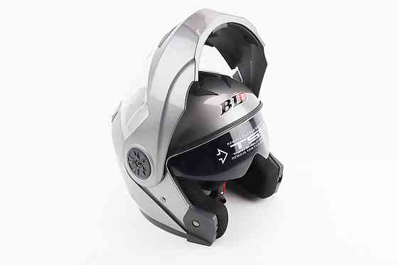 Шолом модуляр, закритий з відкидним підборіддям+відкидні окуляри BLD-159 М (57-58см), СІРИЙ глянець Киев