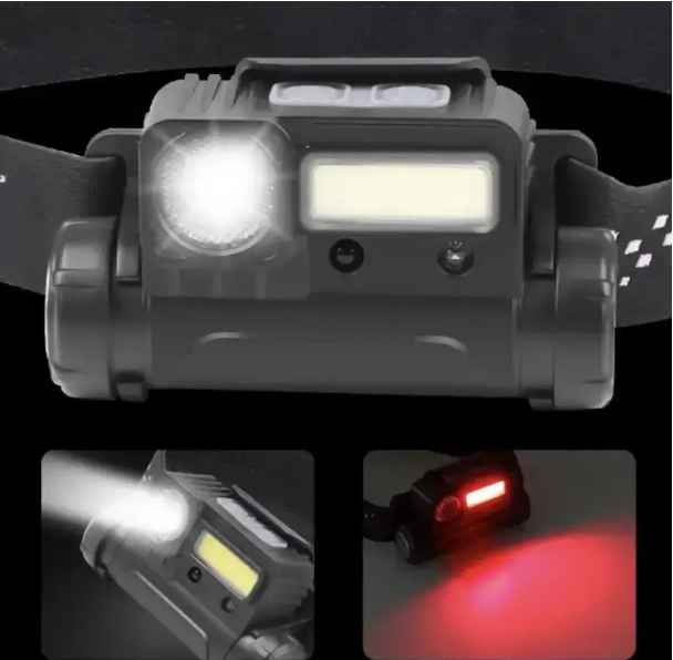 Ліхтарик налобний BAILONG BL-123 COB + USB CHARGE 6 режимів роботи, датчик руху, зарядка через TYPE C 8137 Одеса - фото 4