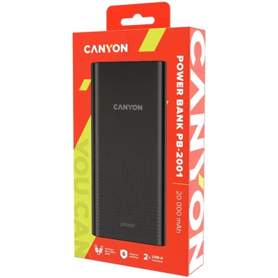 Батарея універсальна Canyon 20000mAh, Input 5V/2A, Output 5V/2.1A(Max), Black (CNE-CPB2001B) Вінниця - фото 5