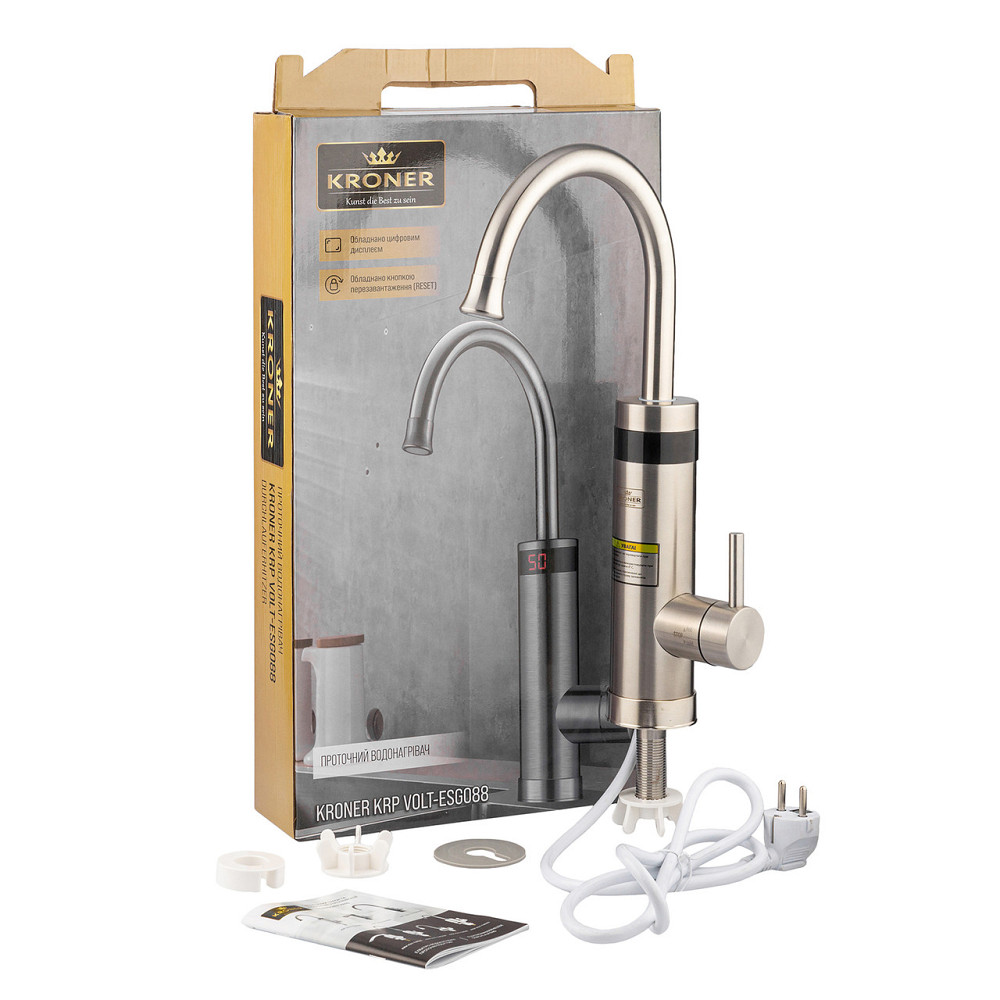 Кухонный кран с электронагревом Kroner KRP Volt - ESG088 с дисплеем Киев - изображение 6