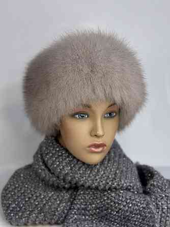 Хутряна пов'язка на голову жіноча з песця Світло-Бежевий Харків