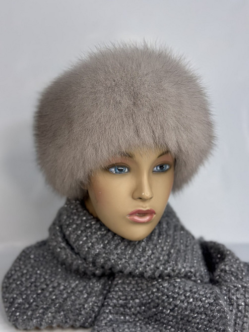 Меховая повязка на голову женская песцовая Светло-Бежевый Харьков - изображение 3