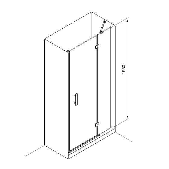 K100DC Душові двері KVADRO 1000х1950 мм Chrome Clear Київ