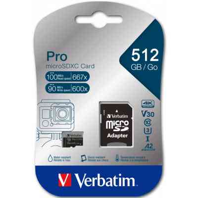Карта пам&apos;яті Verbatim 512GB microSDXC class 10 UHS-III PRO (47046) Вінниця